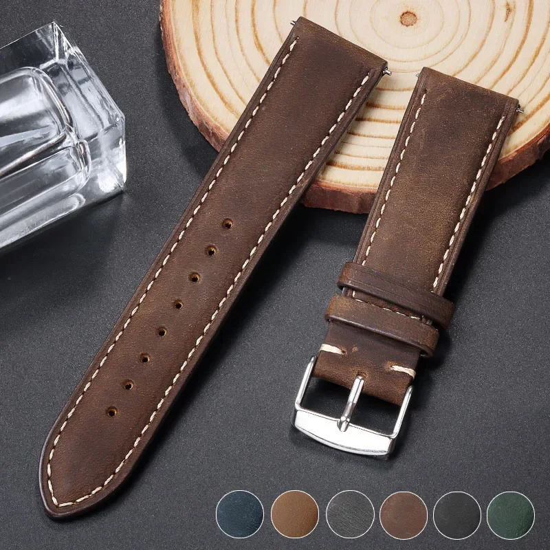 セイコー-ヴィンテージレザーの時計バンド,防水,本物の牛革,ソフト,ユニバーサル,18mm, 20mm, 22mm