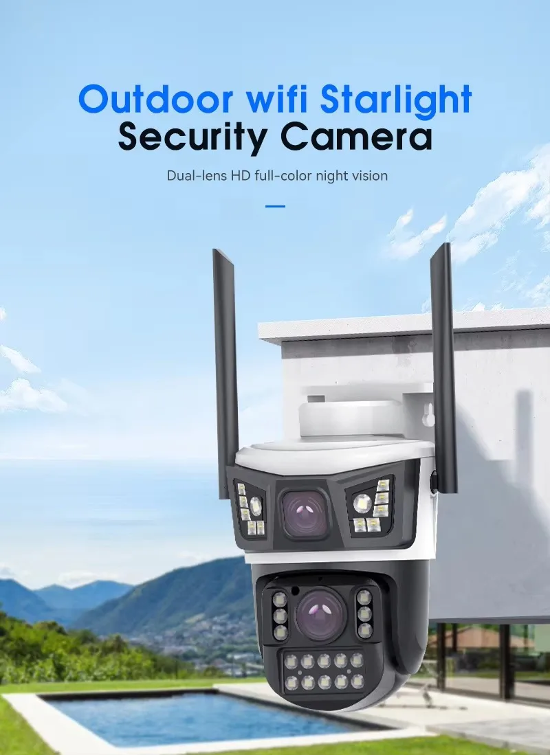 4MP Botslab APP Dual Lens  Full Color  Wireless PTZ IP Dome Camera AI Humanoid Detection Home Security CCTV Baby Monitor