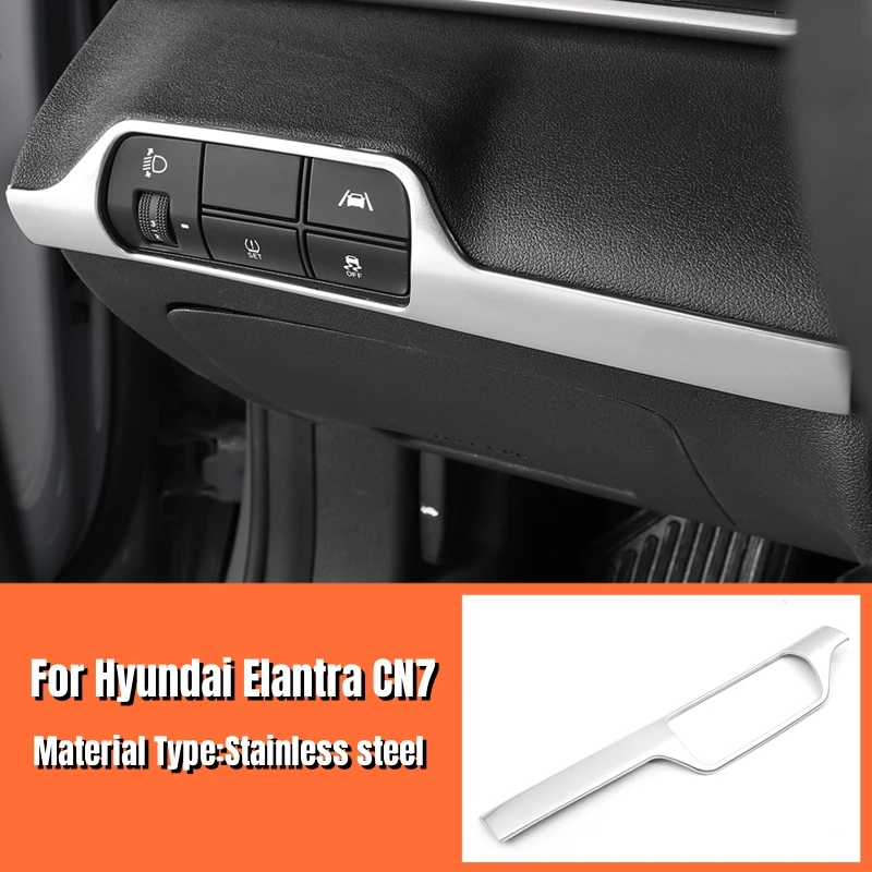 

For Hyundai Elantra CN7 2020 2021 2022 LHD Car Headlight Switch Frame Decorative Molding Button Trim Console Accessories 1pcs