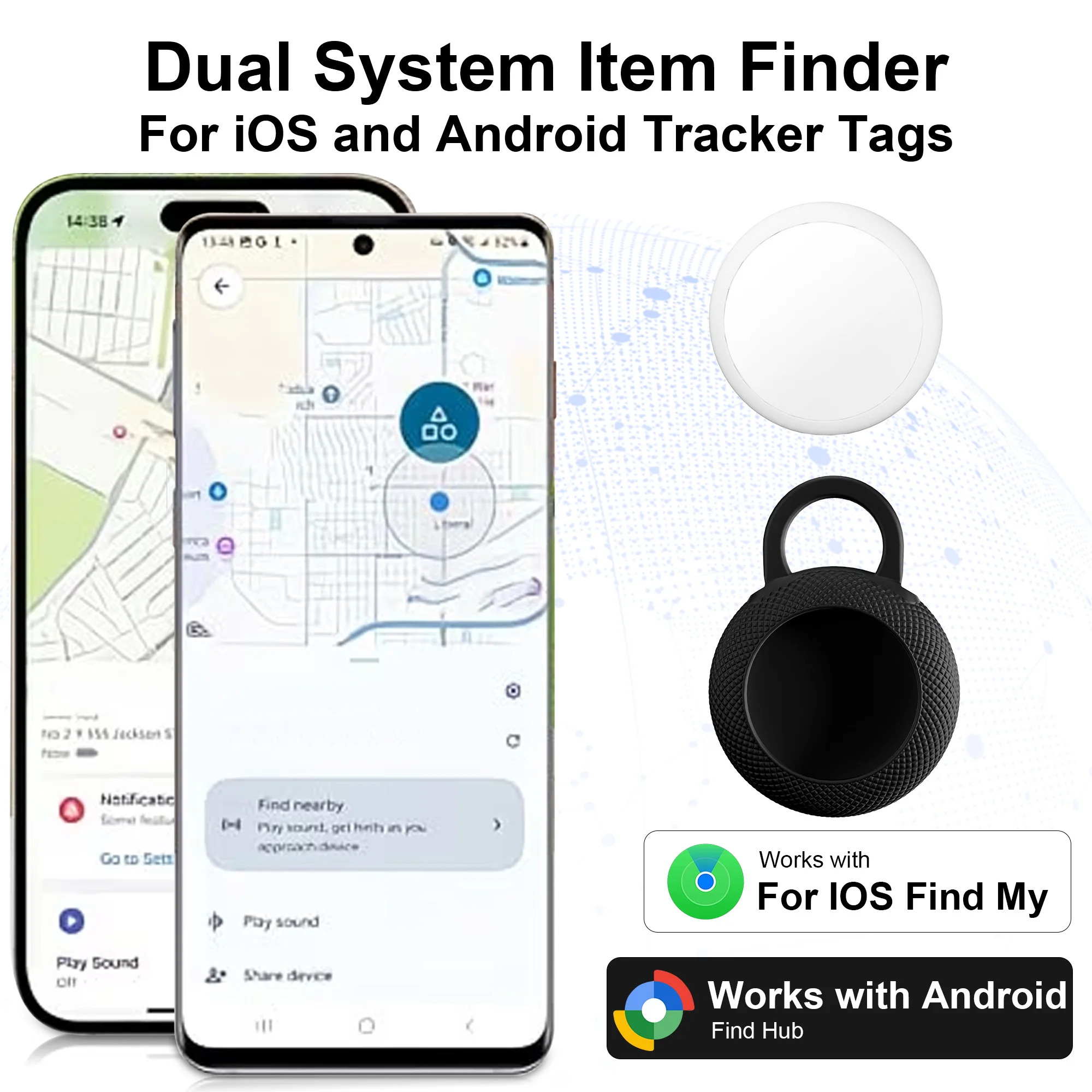 Bluetooth Item Tracking Tag Lookup Anti-Loss Reminder Compatible with iOS Android for Wallets And Backpacks