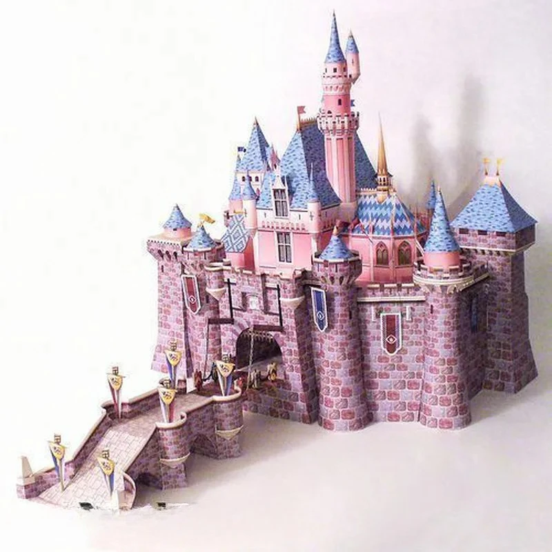 

57 см замок Спящей красавицы архитектура DIY 3D бумажная модель
