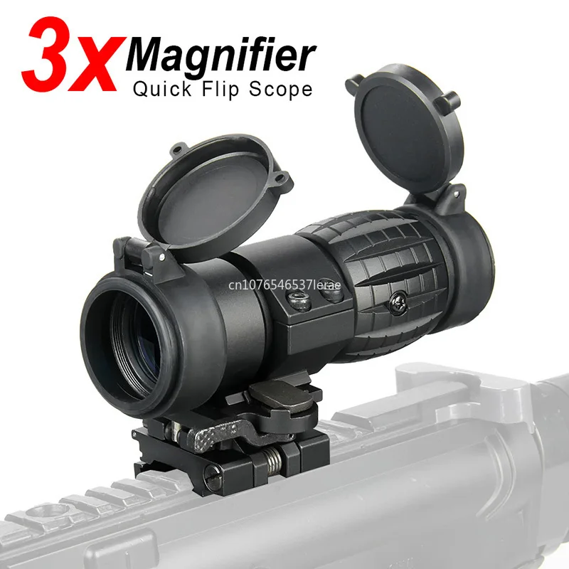 Tactical Optics 3X Magnifier Scope Sight with Flip-up Mount 553 558 Red Green Dot Sights For 20mm Rail Hunting Firearms Airsoft