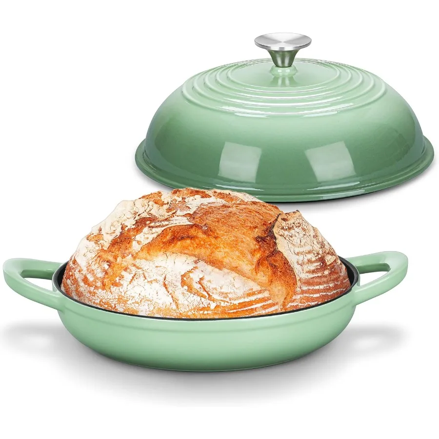 

Голландская печь для выпечки на тыкве 5,5 QT Эмалированная чугунная голландская печь с крышкой Форма для хлеба на тыкве с двойными ручками N