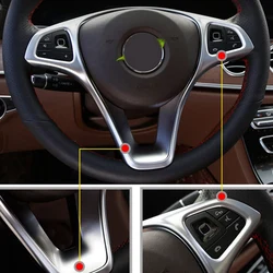 Car Steering Wheel Button Frame Decoration Cover Sticlers Trim For Mercedes Benz C Class W205 E Class W213 GLC X253