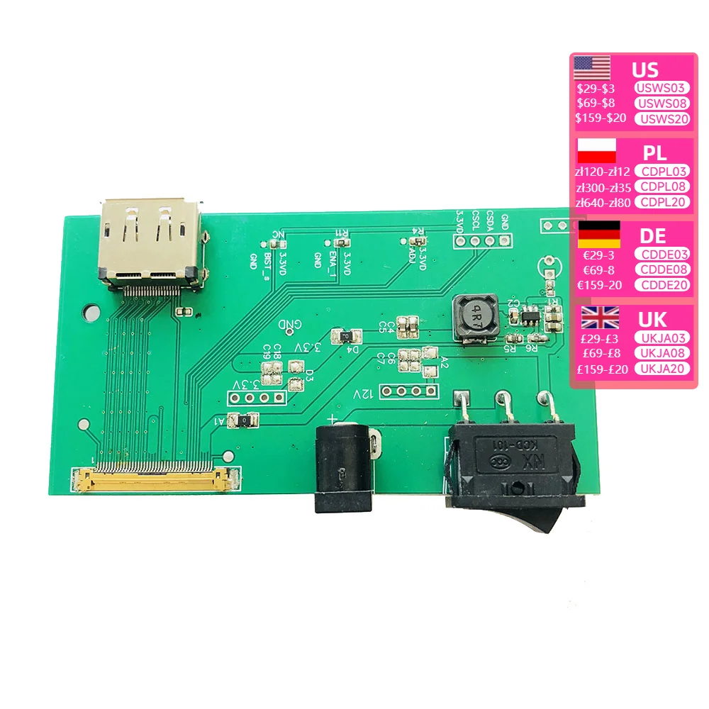 DP to eDP direct connection board burn-in lighting test fixture notebook 4K LCD screen driver  mini LED