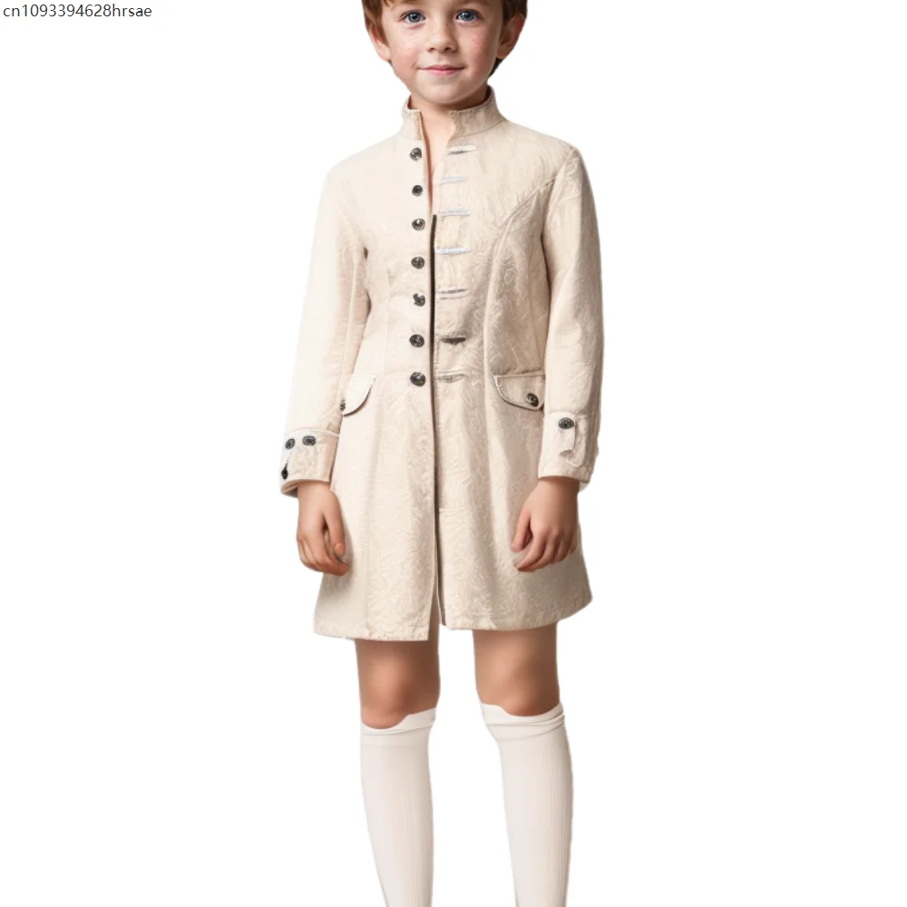 

Kids Steampunk Medieval Vintage Jacket Halloween Cosplay Costume Retro Gothic Victorian Frock Coat Uniform for Boys