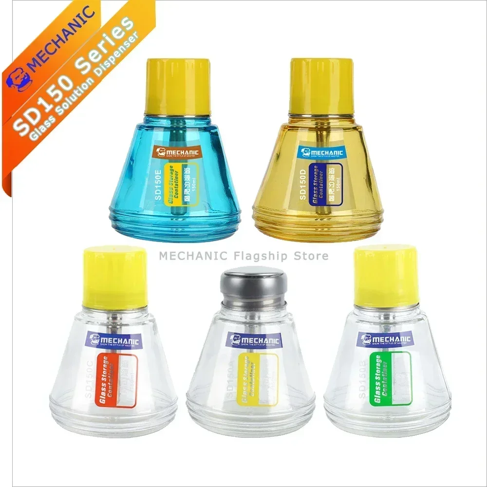 MECHANIC SD150 SD100C Press Type Liquid Bottle Anti-Static Anti-Corrosion Light transmission Alcohol Bottle with Pump Port