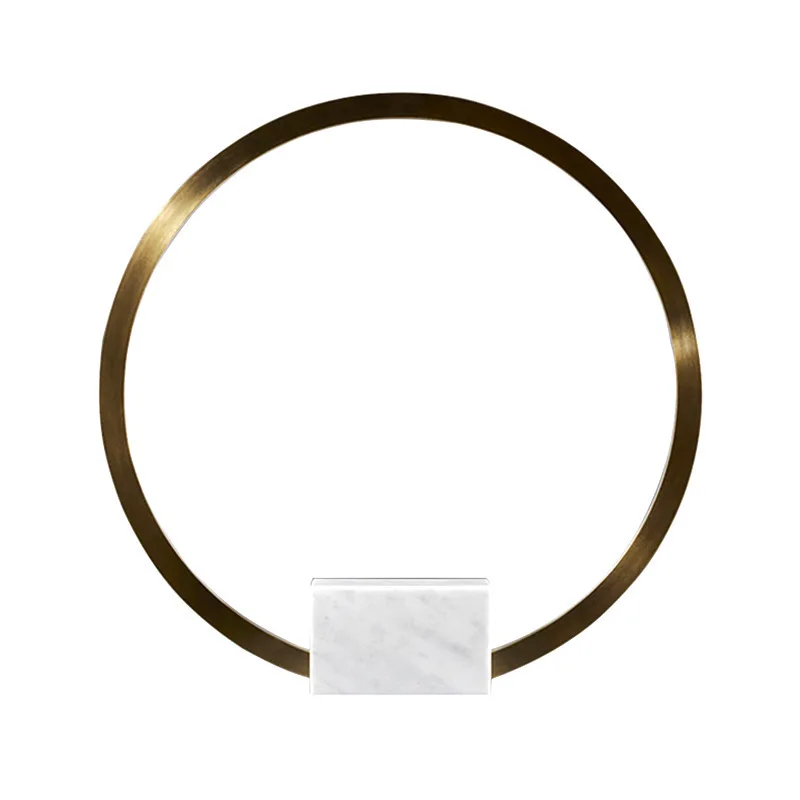 Postmodern round marble table lamp designer creative simplicity study ring bedroom bedside table decorative lamp