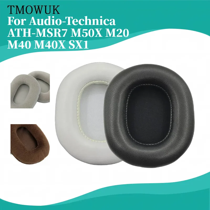 Earpads for Audio-Technica ATH-MSR7 M50X M20 M40 M40X SX1 Earmuffs Ultra-soft Sponge Cushion Cover Repair Parts Headphone，11.9