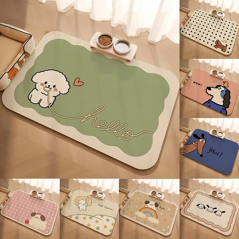 Pet Supplies Mat Domestic Cat Dog Feeding Mat Pet Placemat For Food Water Bowl With Waterproof Quick-drying Floor Mat