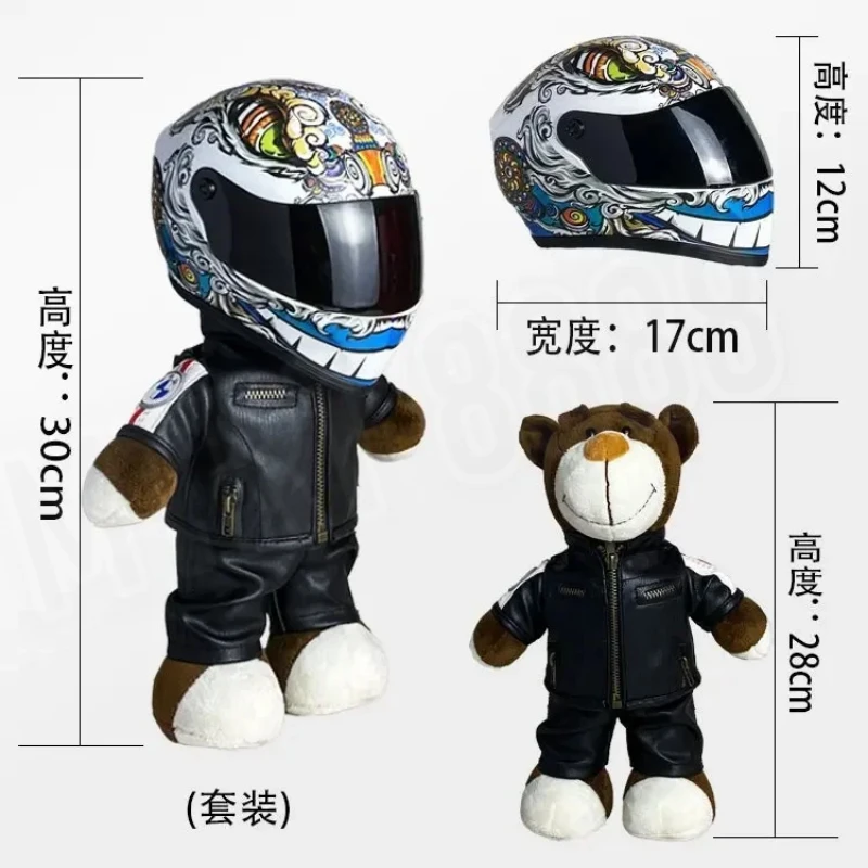 Bear Pendant Car Decoration Motorcycle Toy Decoration Motorcycle Teddy Bear Doll Plush Accessories Backpack Helmet Pendant