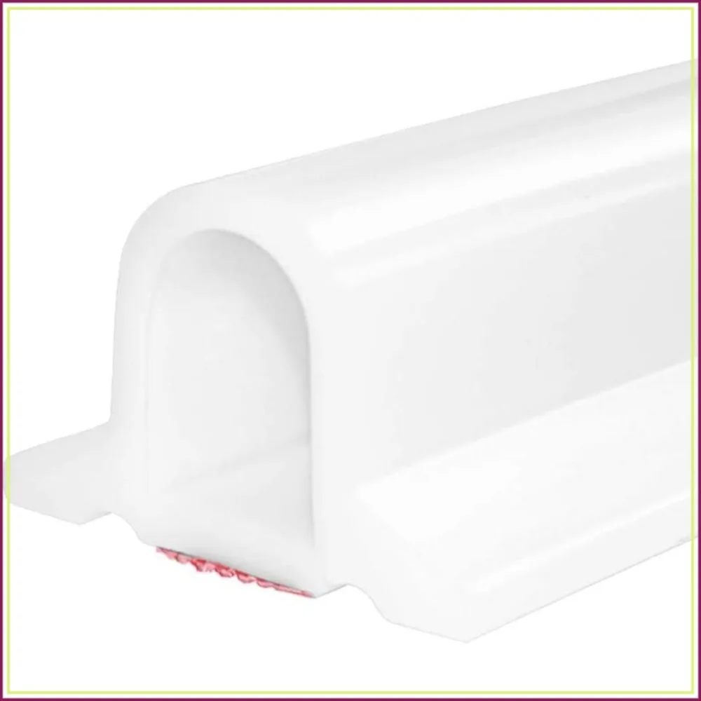 

67" Collapsible Shower Threshold Water Dam, Silicone Shower Stopper Barrier, Wheelchair Accessible, ADA Compliant Bathroom (5.6Ft, White)