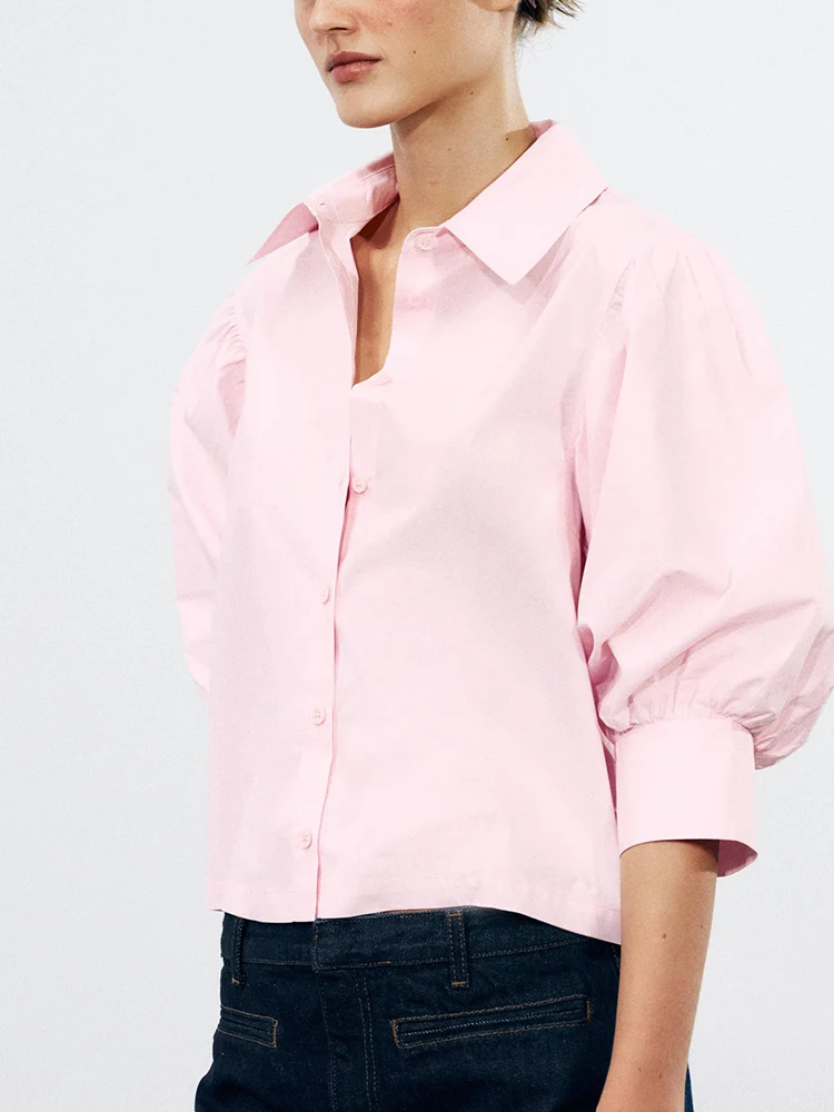 

New Summer Women's Long Sve Turn-down Collar antung irt Commute Sle ort Sve Knitted Sweater Ladies Faion