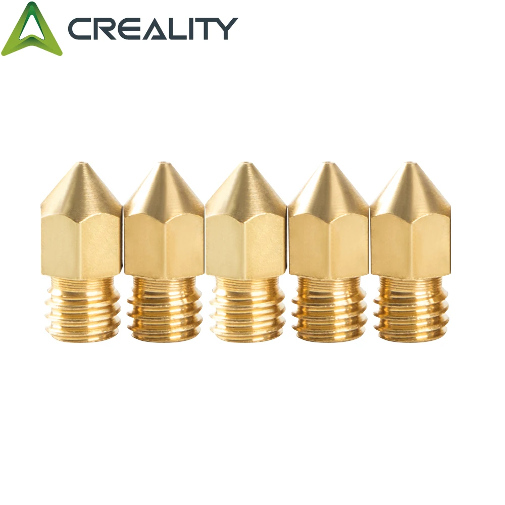 Creality Official 3D Printer 5PCS Brass Nozzle 0.4mm + 5pcs Heating Block Silicone Cover for Ender-3 Series/Ender 5 Series