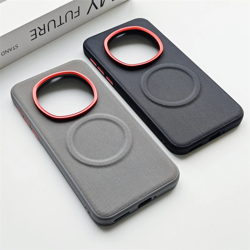 Magnetic Fine Grained Leather Case For Honor Magic 8 Pro 7 R