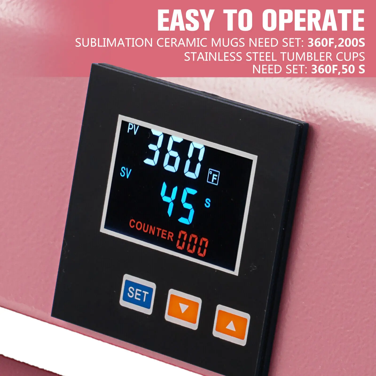 Pink Tumbler Mug Heat Press Machine 16-20-30OZ Sublimation Straight Skinny Cup