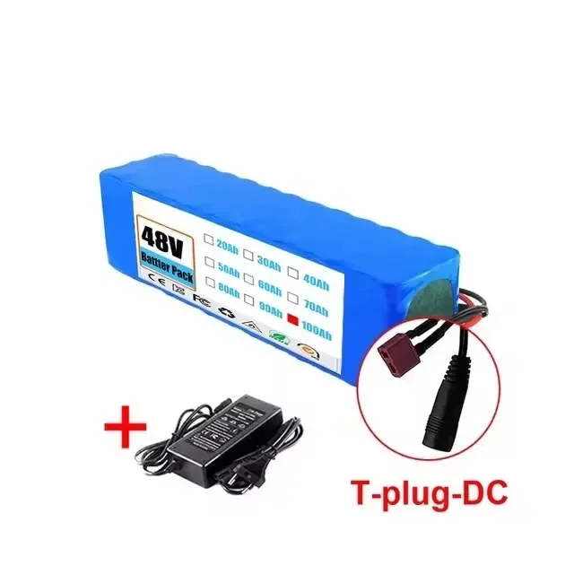 Nieuwe 13S3P 48V 100000mAh 100Ah lithium-ion batterij met 2000W BMS oplaadbare backup batterij