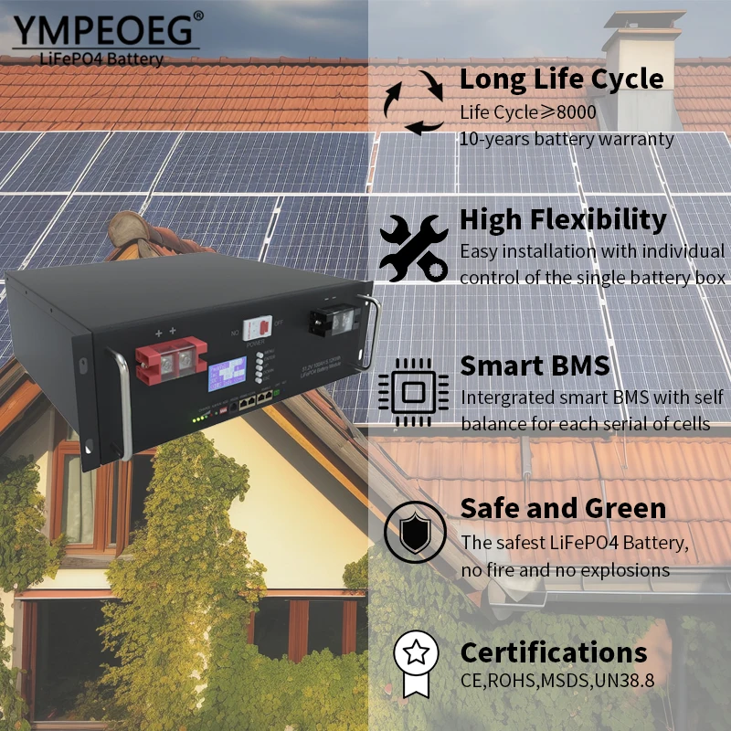 LiFePo4バッテリーパック,48V, 200Ah, 51.2V,5kwh,10kwh,8000サイクル,統合BMS,リチウムイオン,グレードA,新品