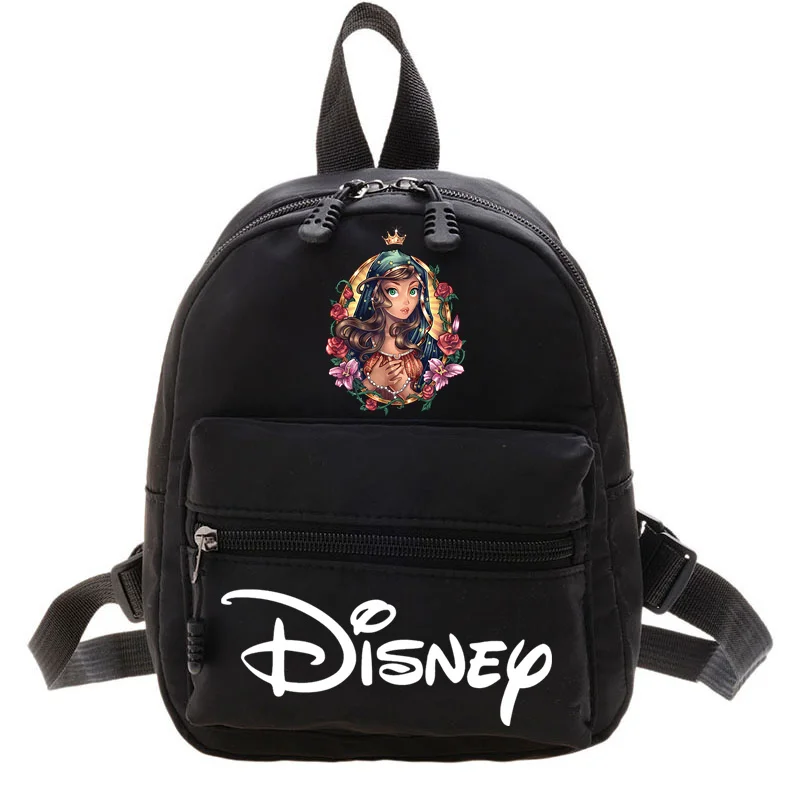 Mochila princesa Elsa Disney para mulheres, mochila estilo feminino, bolsa de compras linda simples, design de moda popular, 2024