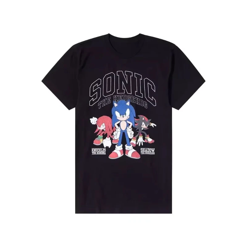 

Retro Trend Street Y2K New Fashion Trend Cotton Print Round Neck Short Sleeve Sonic Shadow Duo Slogan T Shirt Unisex T Shirt