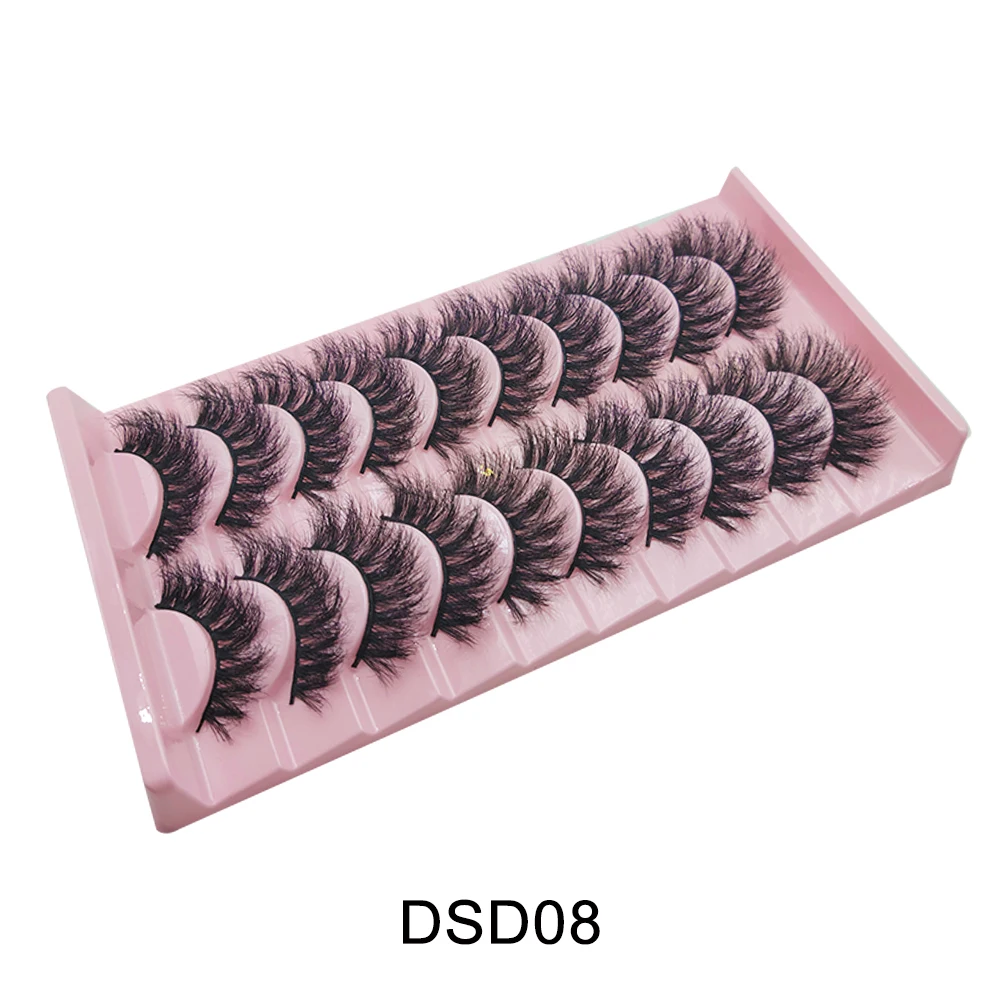 Russische Streifenwimpern 10 Paar Flauschige Kunstnerzwimpern 3D Falsche Wimpern Russische Volumen-Wimpern Künstliche Wimpern Giveaway Make-up – Detail 28