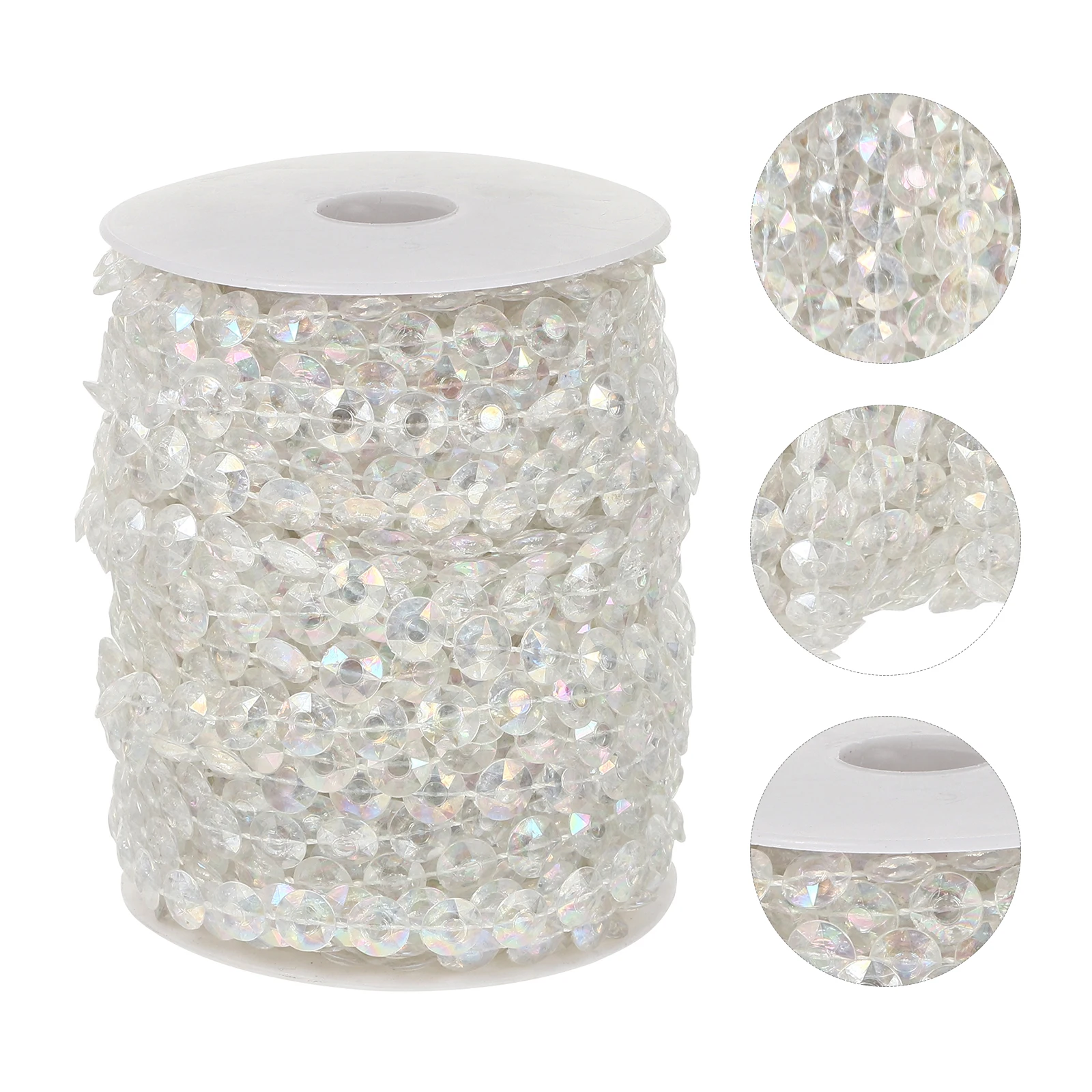 

30m Crystal Bead Garland Clear Resin Decor Lamp Shades Table Cloths Chandeliers Wedding DIY Transparent Beads Adjust Length