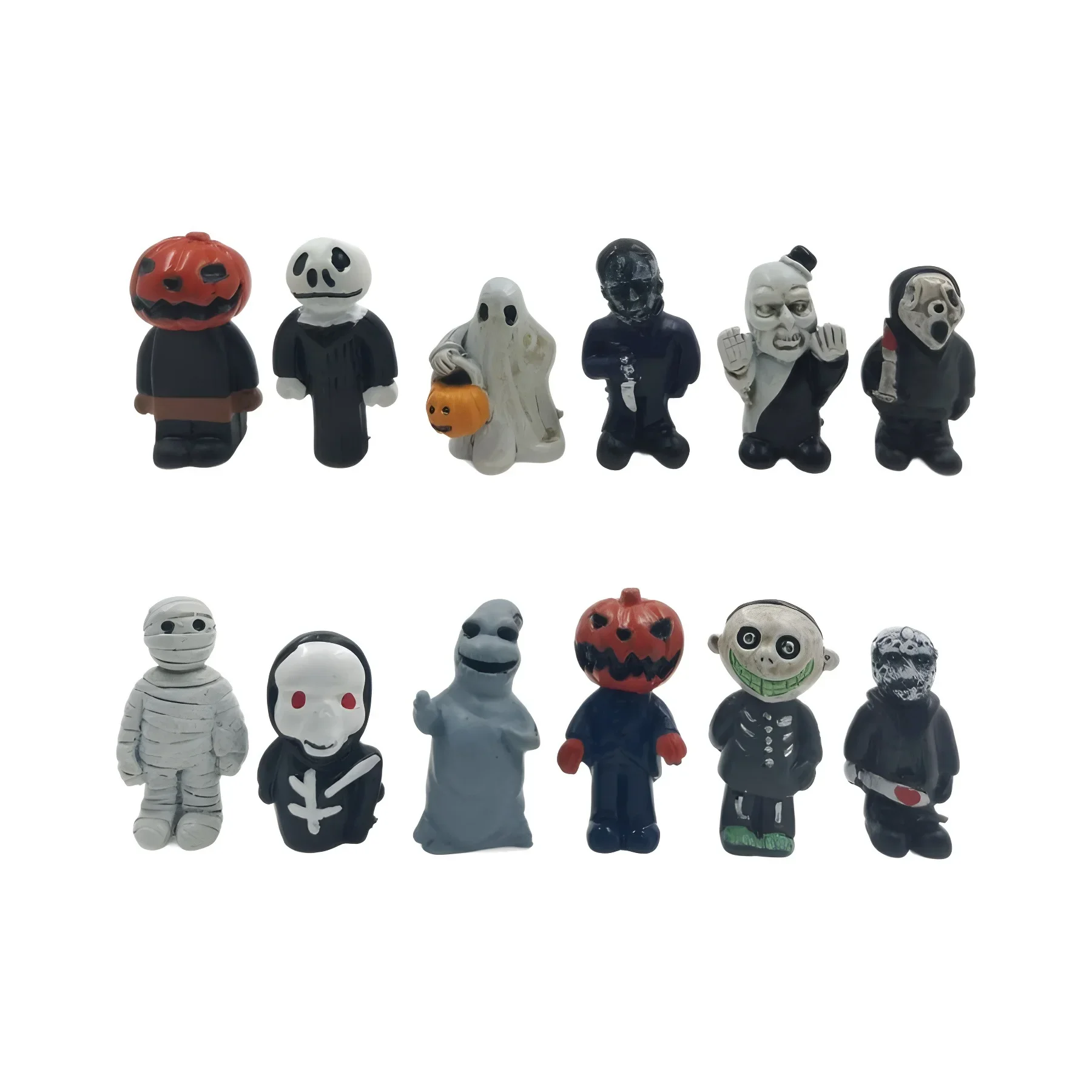 New 16Pcs Halloween Chainsaw Horror Movie Series Handheld Figure Jason Michael Freddy Halloween Dolls