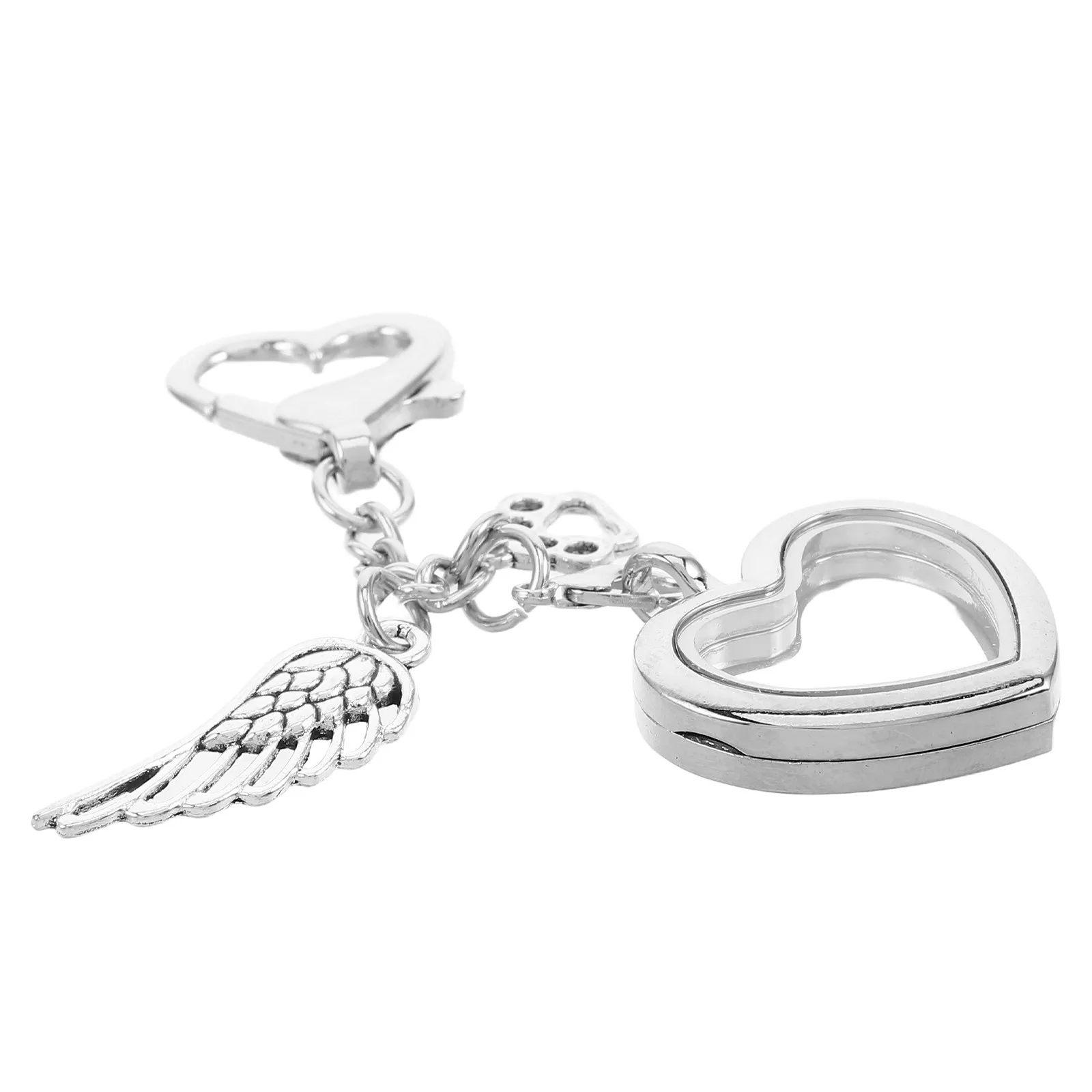 Pet Hair Keepsake Keychain Unique Memorial Box Portable Cat Dog Hair Holder Pet Loss Gift Sympathy Memory Lock Charm