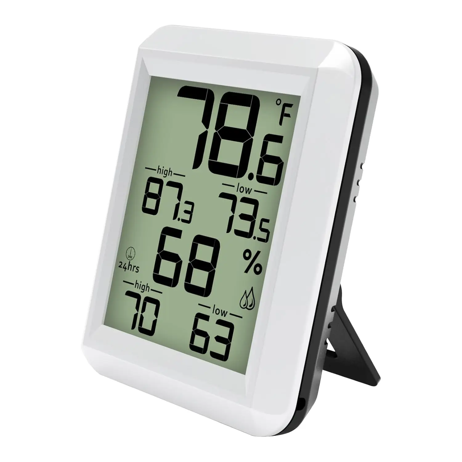 Higrômetro profissional termômetro digital interno ao ar livre-grande tela lcd com luz de fundo função de memória de reinicialização automática perfeita