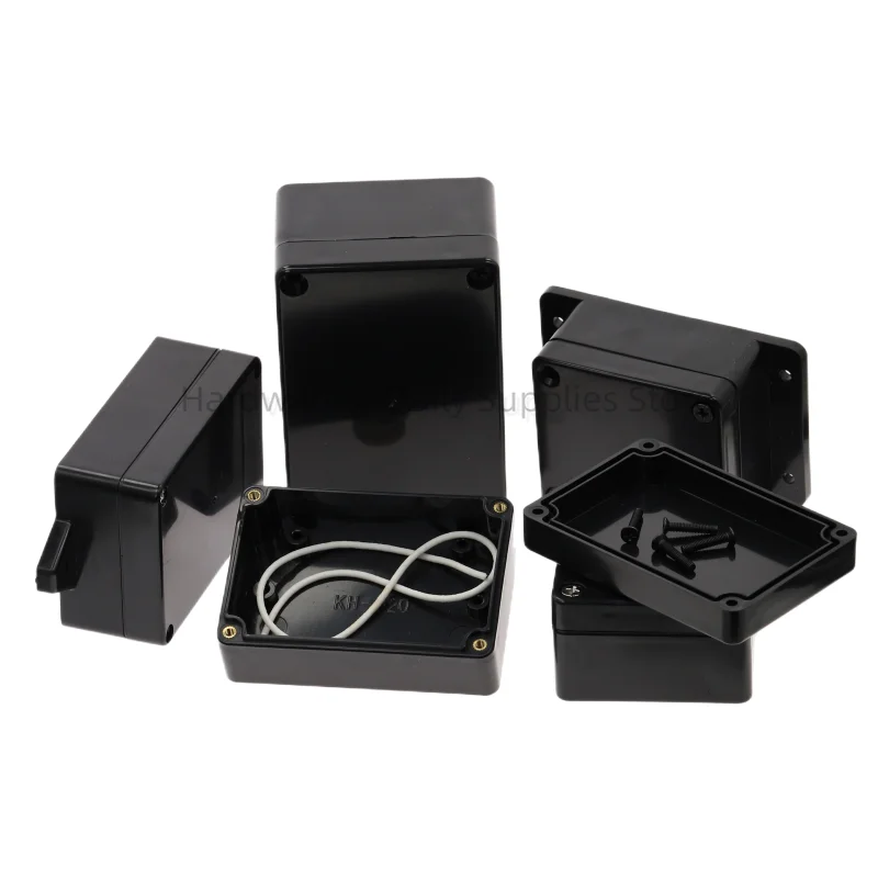 Black Box Outdoor Waterproof Case Plastic Box Electronic Project Case Instrument Waterproof Junction Box Housing