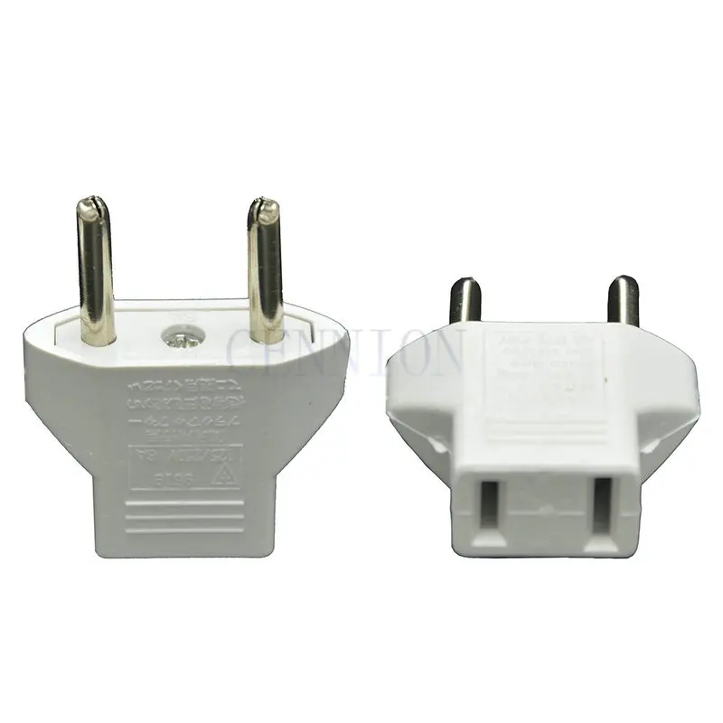 Black White 2 Pin US to EU Special AC Power Plug Travel Adapter Trip Convertor for Europe Russia Korea Socket