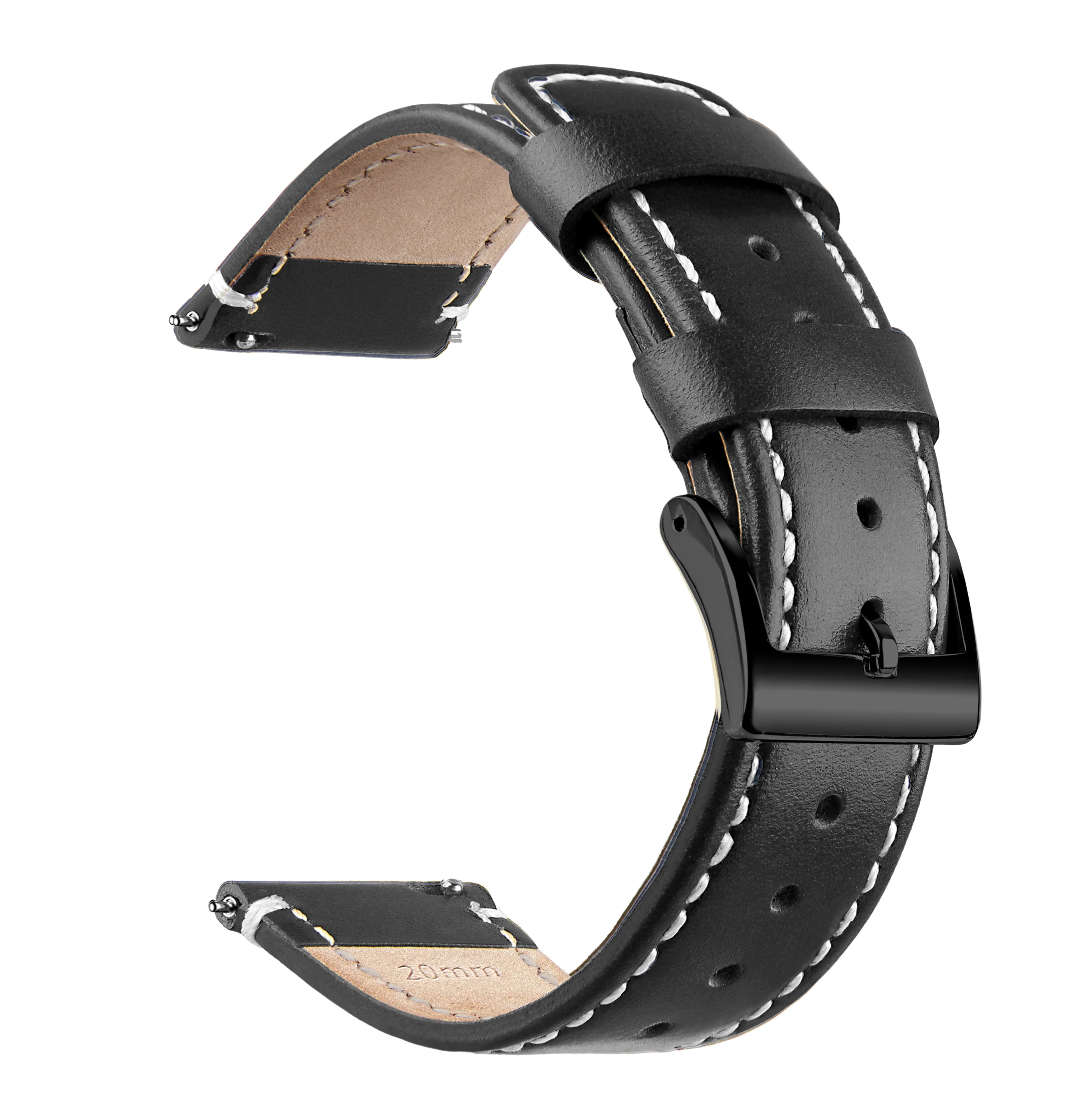 Top Grain Echtleder-Uhrenarmband, Schnellverschluss 20 mm/22 mm Uhrenarmband, passend für Samsung Galaxy Watch, Herren- und Damen-Uhrenarmband – Detail 16