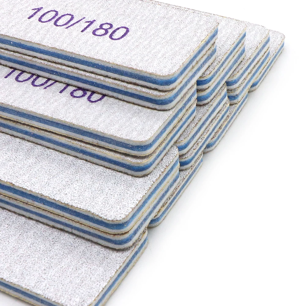 5/50Pcs Manicure Products Reusable Nail Files 100 180 Grit Emery Boards For Nails Strong Sandpaper Nails Art File Salon Home Use