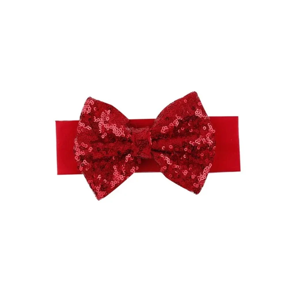 New 1PCS Fashion Elastic Children Headband Cute Sequins Bow Baby Girl Hair Accessories Christmas Gift Newborn Infant Headwear