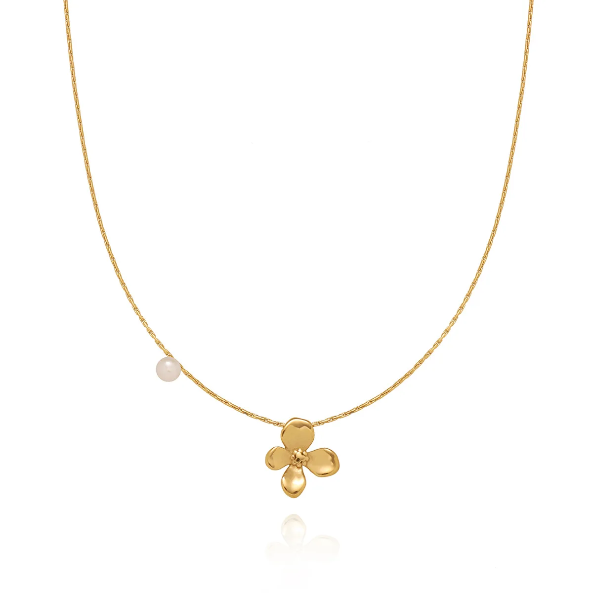 

Ожерелье Cciris с пресноводным жемчугом и османтусом, из титановой стали с позолотой 18K, изящное минималистичное многослойное украшение, подарок для женщин