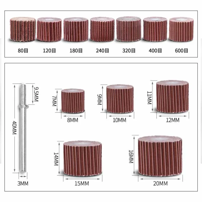 Sandpaper Sanding Flap 80/120/180/240/320/400/600 Grit Polishing Grinding Wheel for Dremel Rotary Abrasive Tools