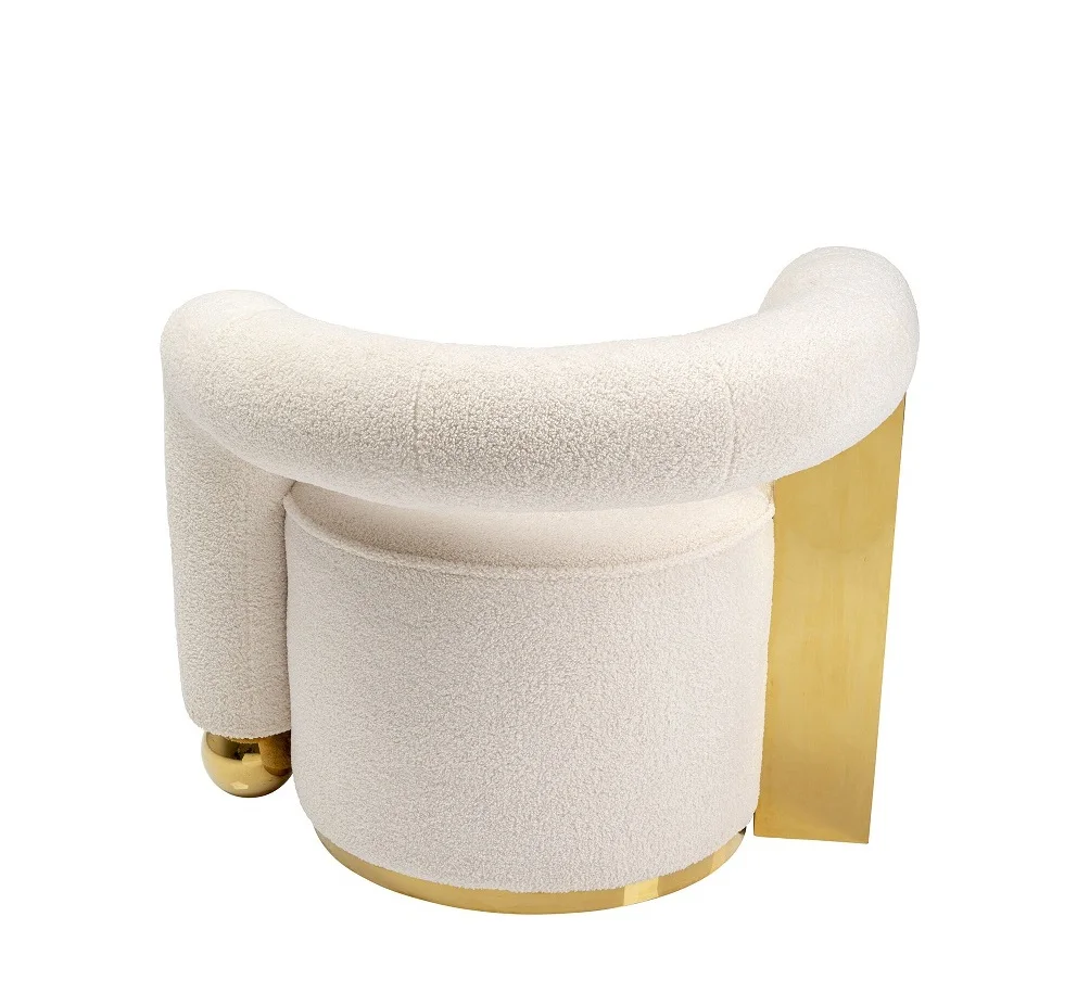 Newest Luxury Living Room Accent Chair Gold Stainless Steel Leisure Velvet Single Sofa Chair for Home Hotel