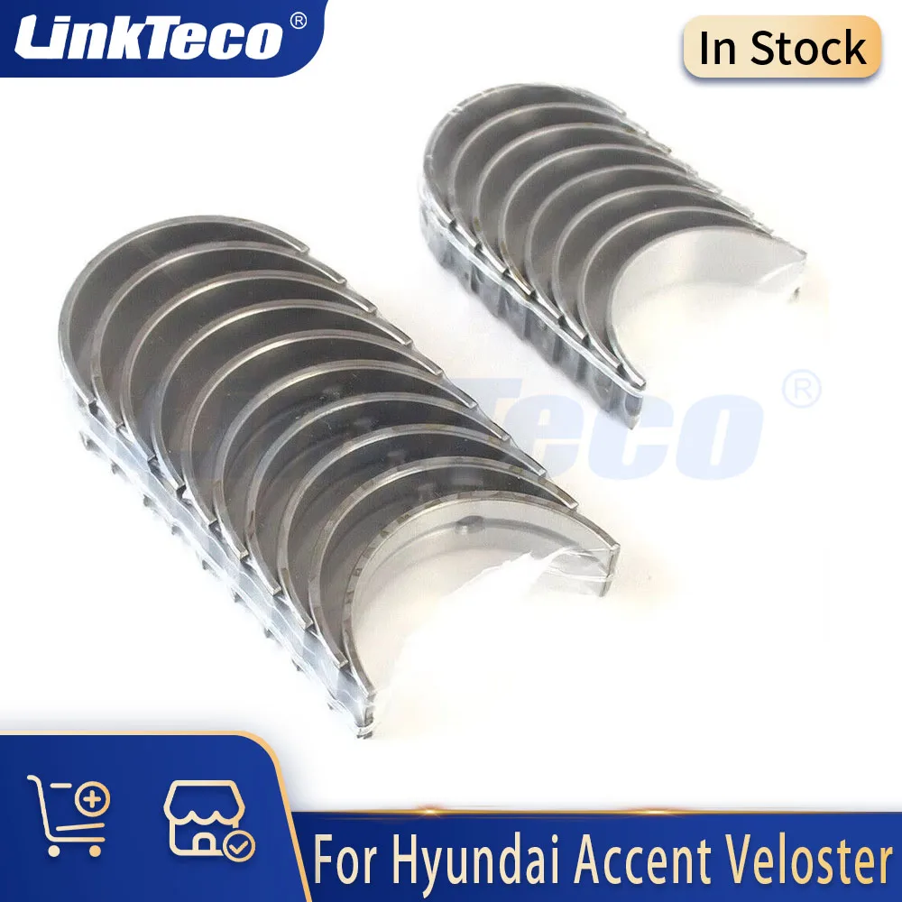 Car Crankshaft Main & Con Rod Bearing Set STD for Hyundai Accent Veloster Kia Rio Soul 1.6 L 2012-2019 97Cu. in. L4 GAS DOHC
