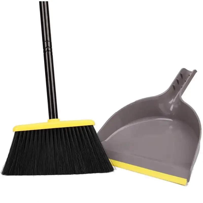 Broom and Dustpan Set,Indoor Broom with Dust pan Combo Set for Home, Kitchen Broom for Floor Sweeping