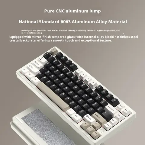 Klawiatura mechaniczna bezprzewodowa Bluetooth WOB RAINY75, personalizowalna, aluminiowa, kontroler do e-sportu, prezent na urodziny, Rain