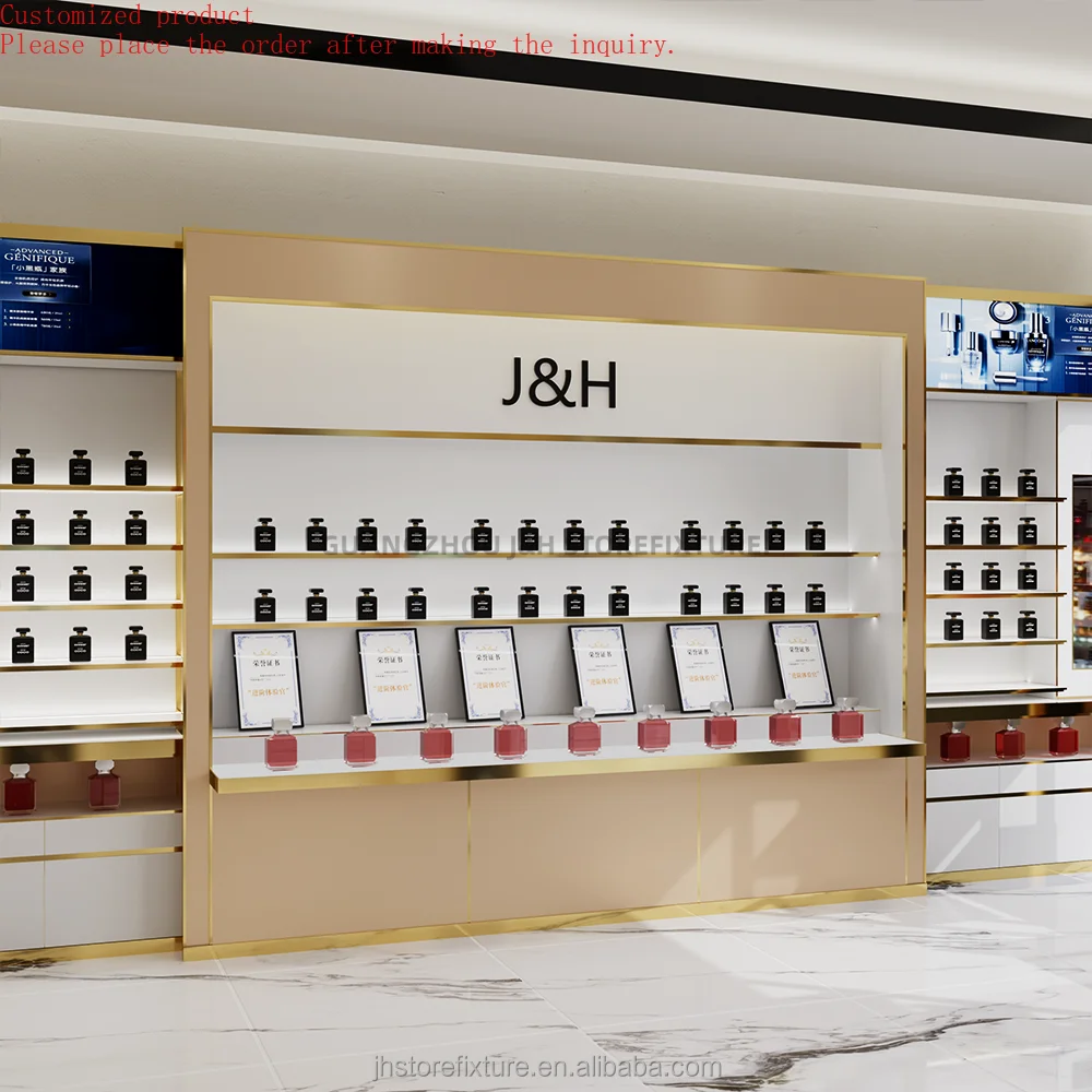 

Custom Design Multiple Layers Retail Cosmetics Makeup Perfume Display Stand Rack Nail Polish Shelf Display Showcase