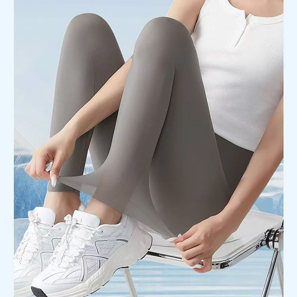 Sexy Leggings Women Translucent Slim Elastic Legging Summer Ultra-thin Sunscreen Panty Tights Female High Waist Yoga Pants New