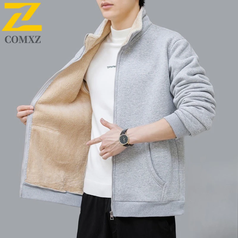 

COMXZ Мужская флисовая куртка, легкая зимняя куртка для бега, кемпинга, приключений на открытом воздухе, 2025 лыжный модный мужской пальто высокого класса