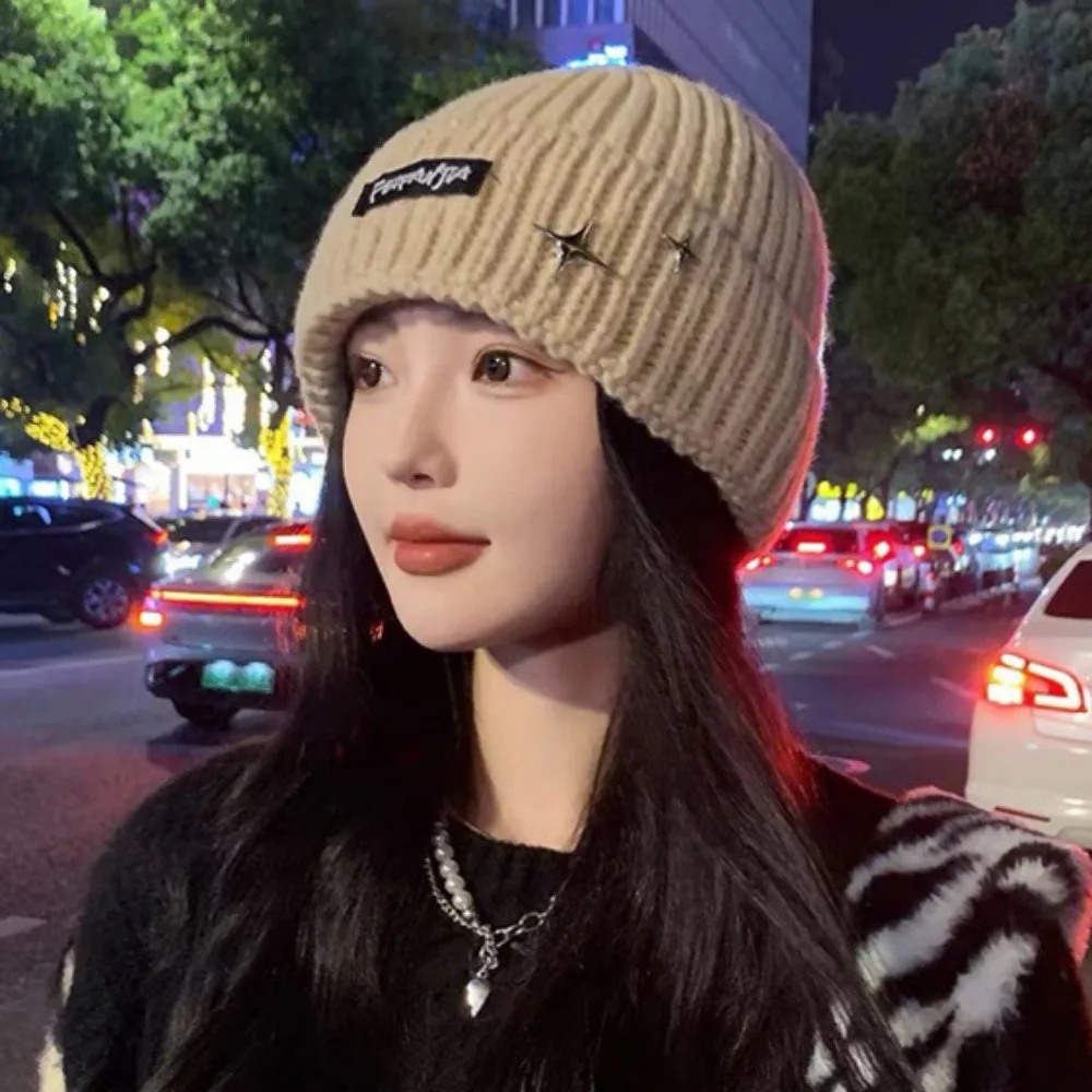 

Solid Color Knitted Beanies Keep Warm Anti-cold Winter Autumn Hats Hip Hop Outdoor Warmer Bonnet For Women/Men/Students