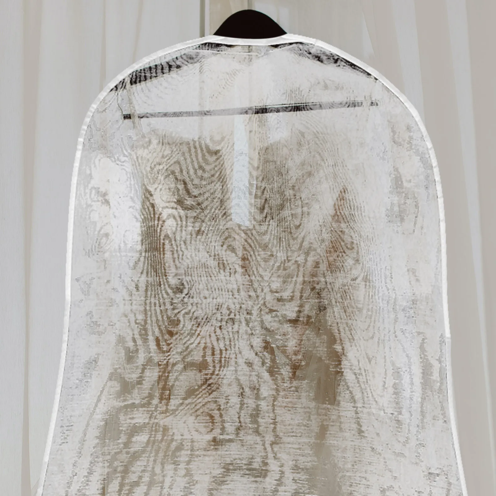 

2pcs Bridal Gown Storage Bag Organdie Transparent Garment Bag for Hanging Long Clothes Wedding Dust Cover Dress Suit Protector