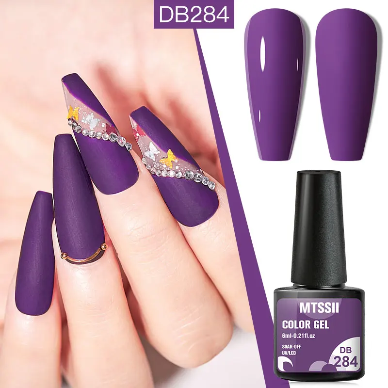 Mtssii Pink Purple Color Gel Nail Polish Spring Summer Semi Permanent For Manicure Soak Off Nail Art Gel Varnish Base Top Coat