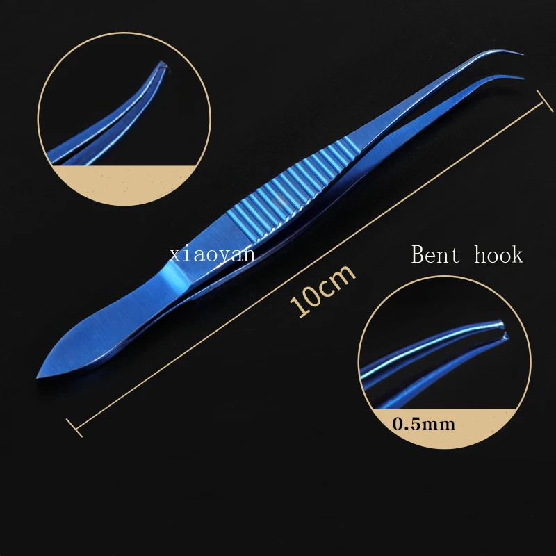 Double eyelid plastic surgery instrument Forceps Microscopic 10cm tissue forceps Head 0.5mm toothed eye forceps