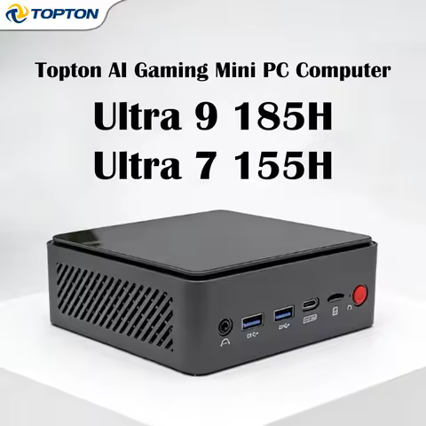 Topton AI Gaming Mini PC Intel Core Ultra 9 185H 7 155H Desktop Computer Box Thunderbolt 4 2x2.5G LAN 2xPCIE4.0 Windows 11 WiFi6