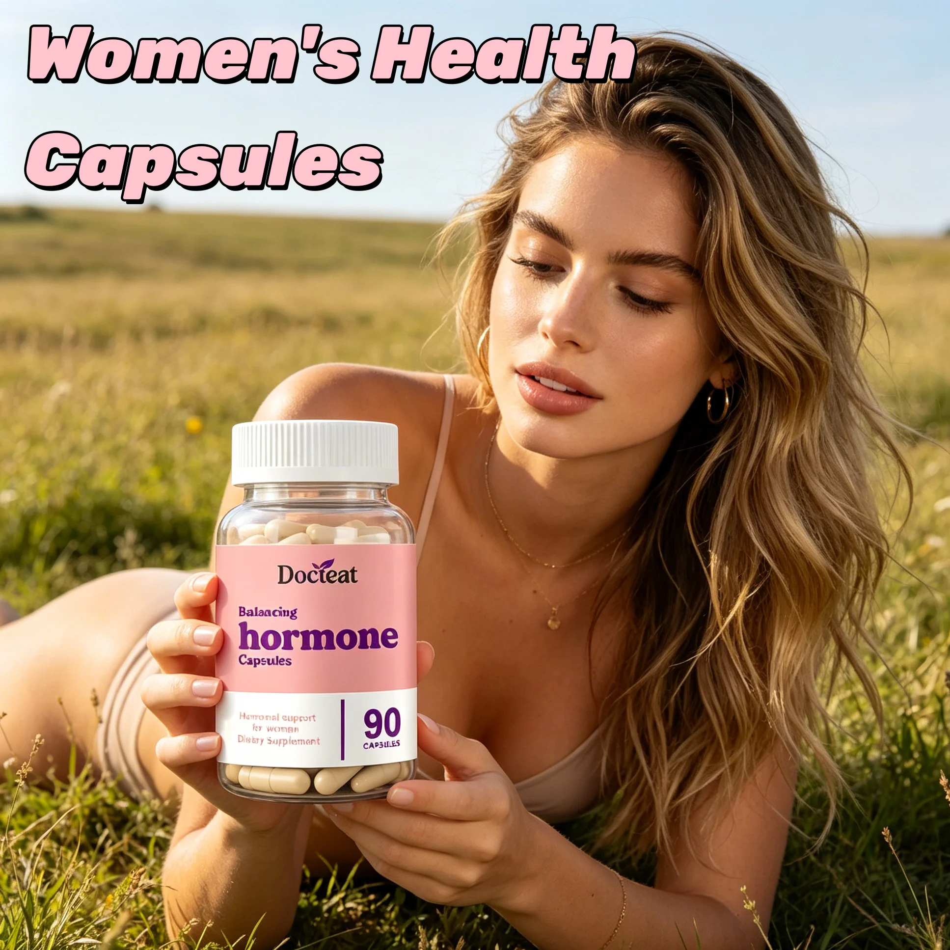 DOCTEAT Women Hormone Balance Capsules Relieve PMS Menopause Hot Flash Mood Swing Support Menstrual Cycle Ovary Health 90 Pills