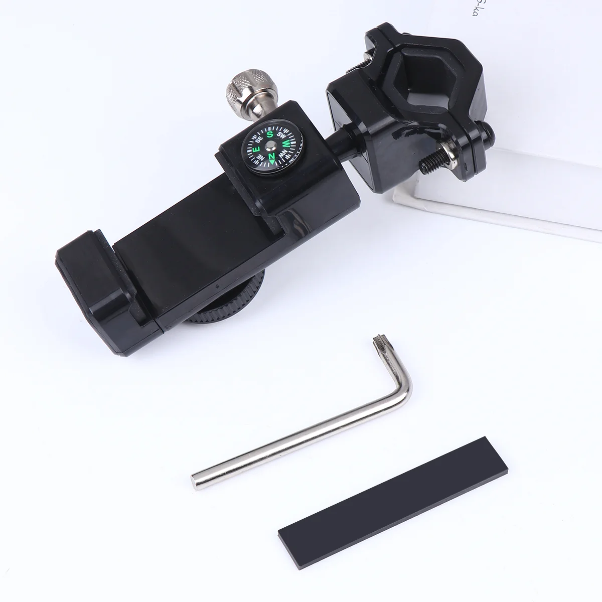 Bike Stand E bike Handlebar Mount Telephone Holder Black Bracket 360 Degree Rotation Theft Screw Compass